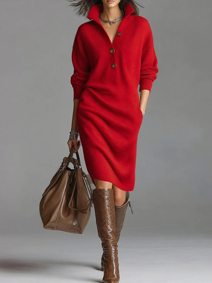 Norlyn | Chic Ribbed Midi Dress