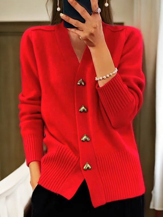 Liliane | Elegant Cardigan Heart Buttons Ladies