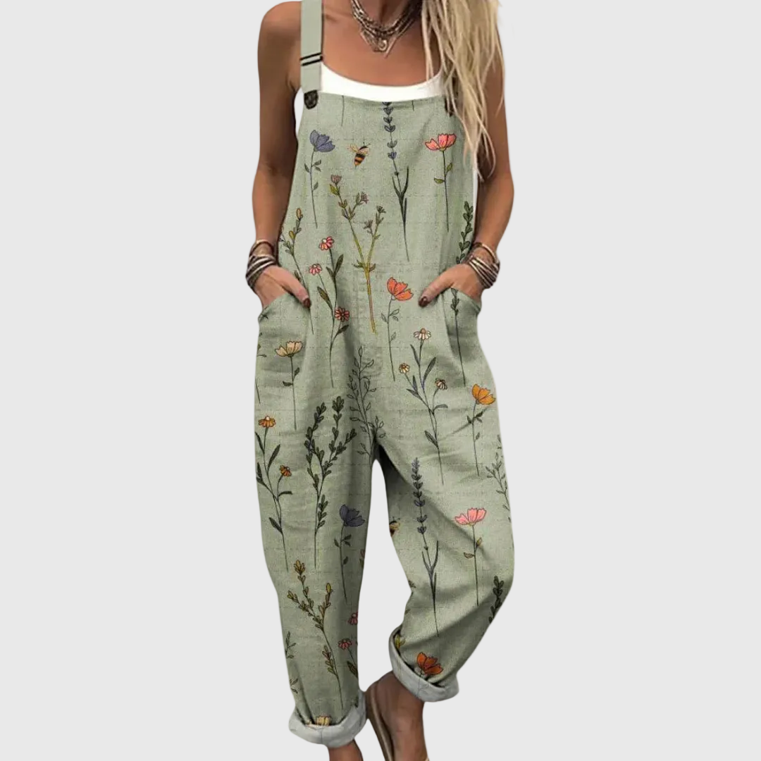 Clara | Printed Wide-Leg Overalls
