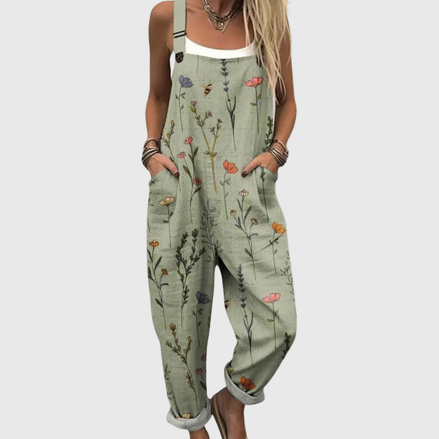 Clara | Printed Wide-Leg Overalls