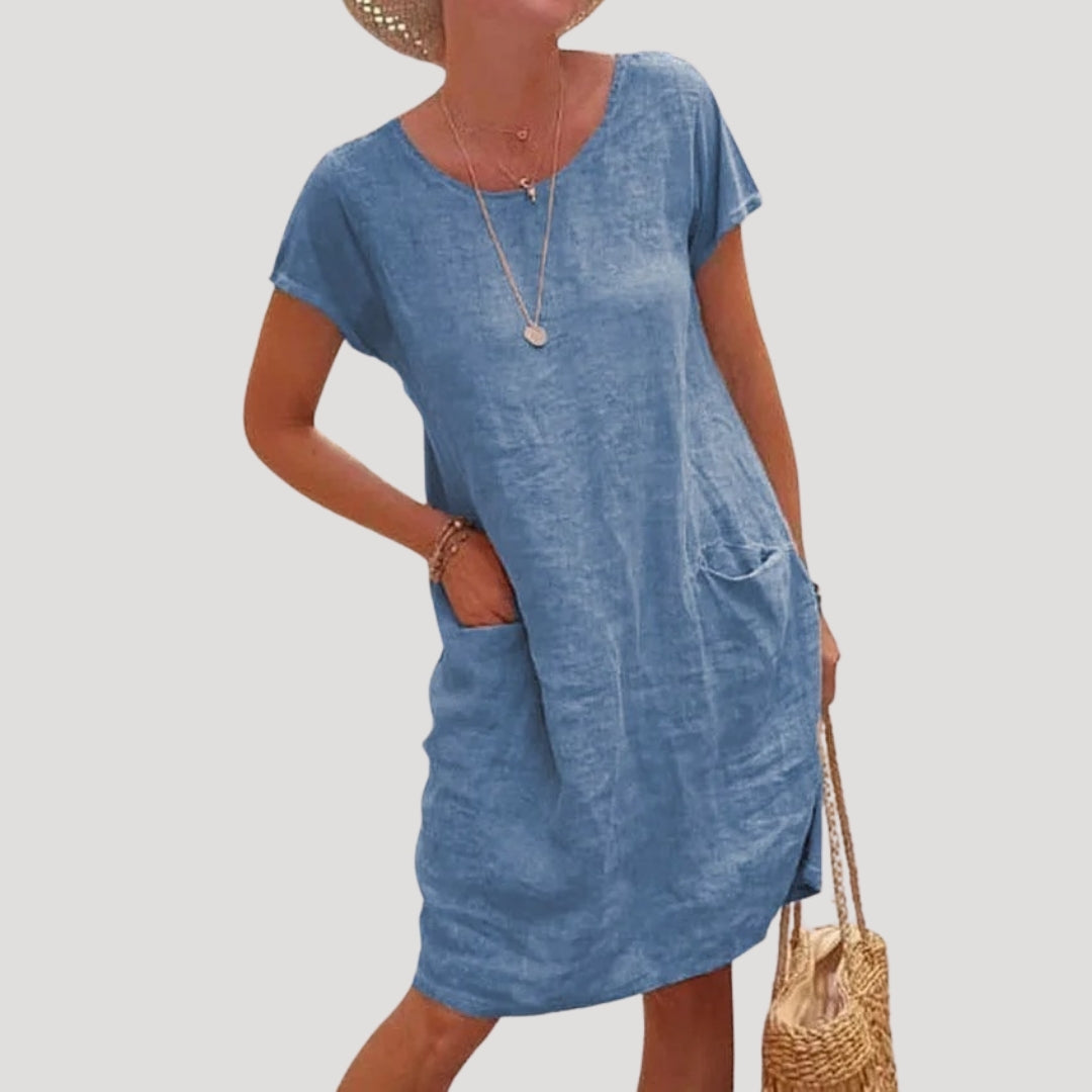 Women’s midi summer dress short sleeve casual