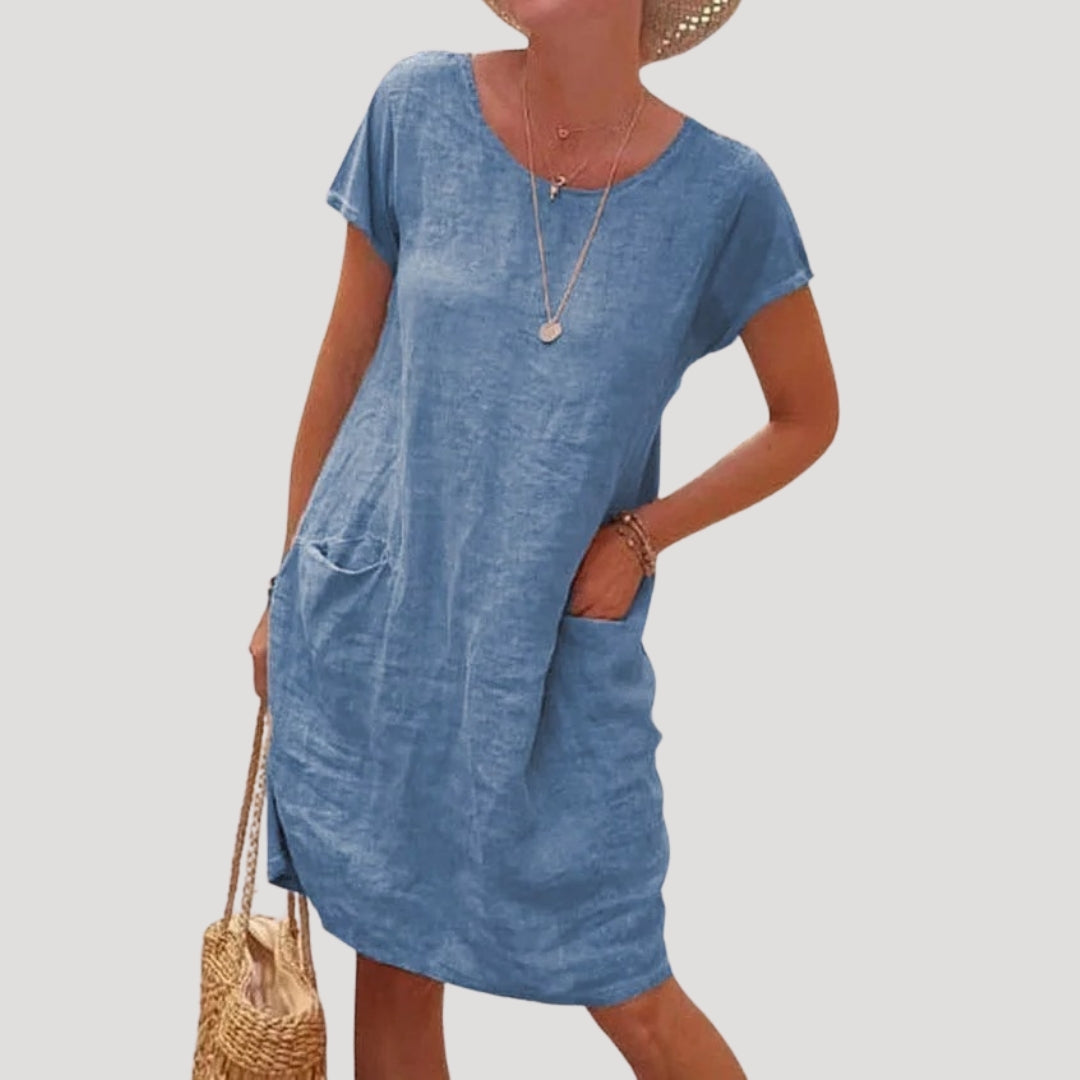 Women’s midi summer dress short sleeve casual