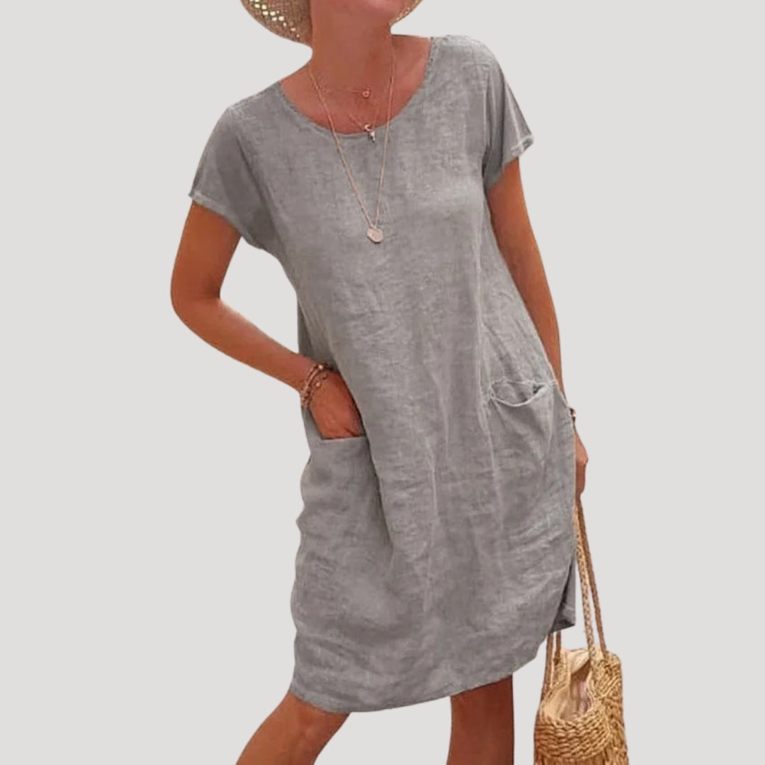 Women’s midi summer dress short sleeve casual