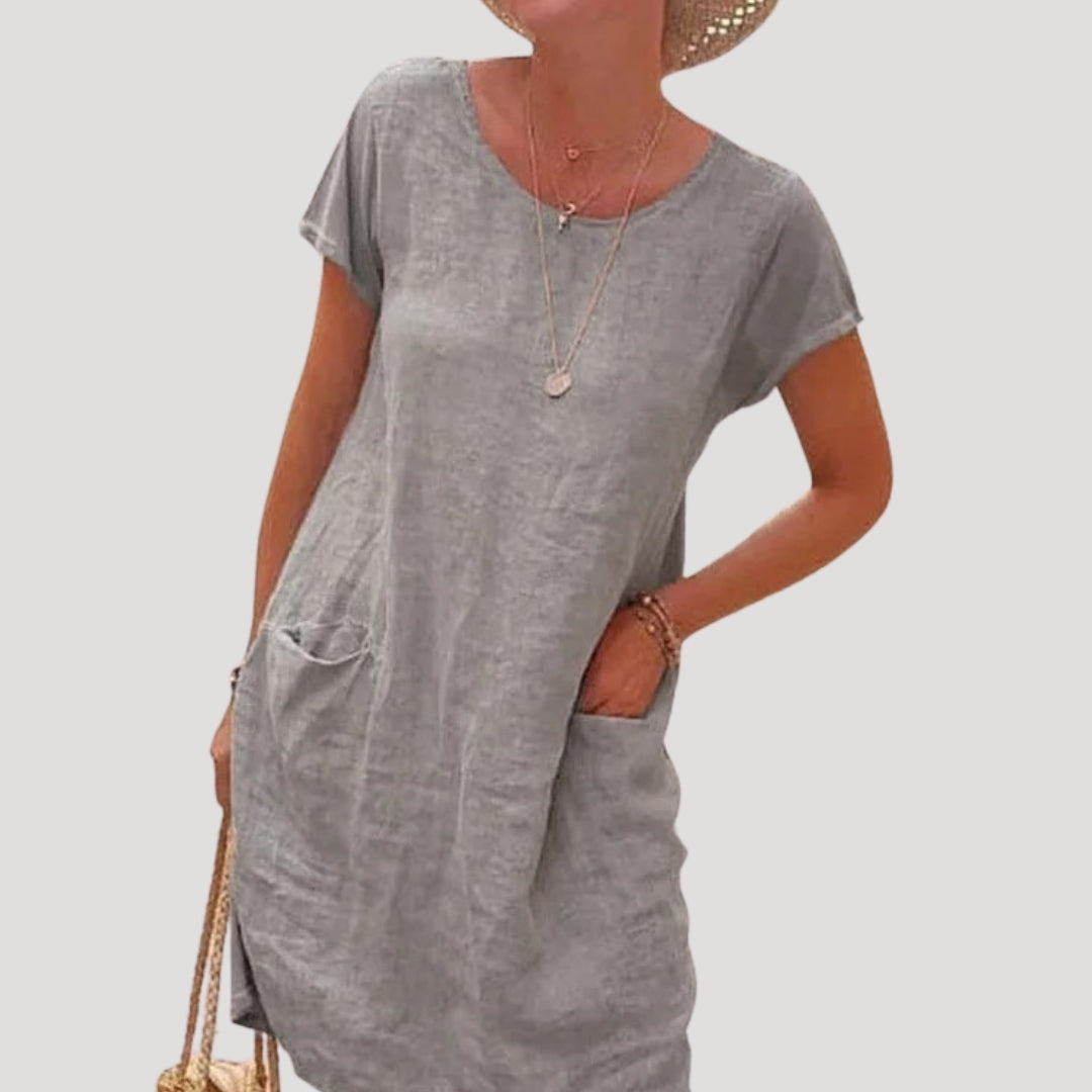 Women’s midi summer dress short sleeve casual