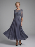 Olivina | Midi Dress with Lace Bodice and Sheer Sleeves