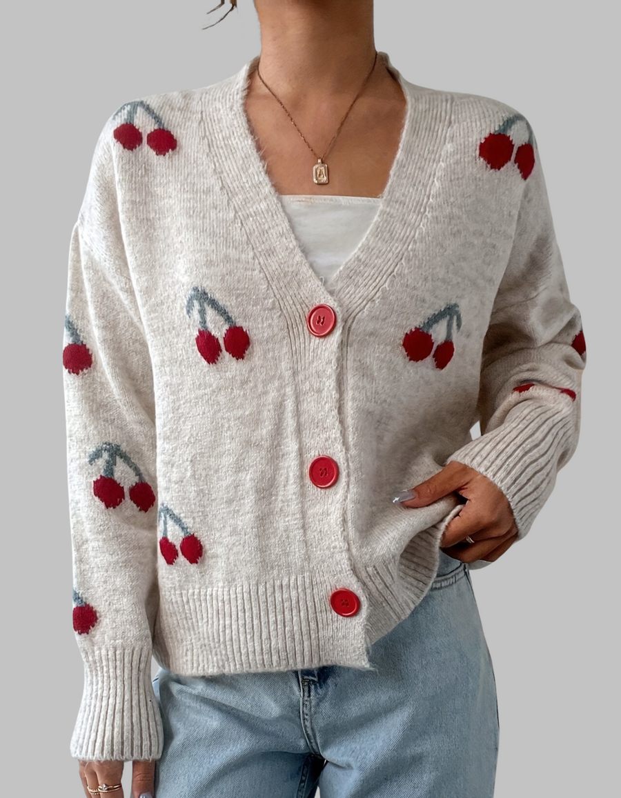 RASHA | Chic Button Front Long Sleeve Cardigan