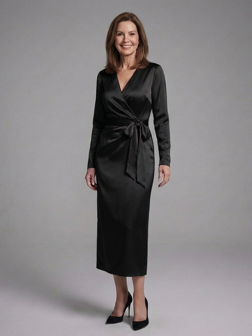 Alouette | Midi Dress with Long Sleeves and Side Closure