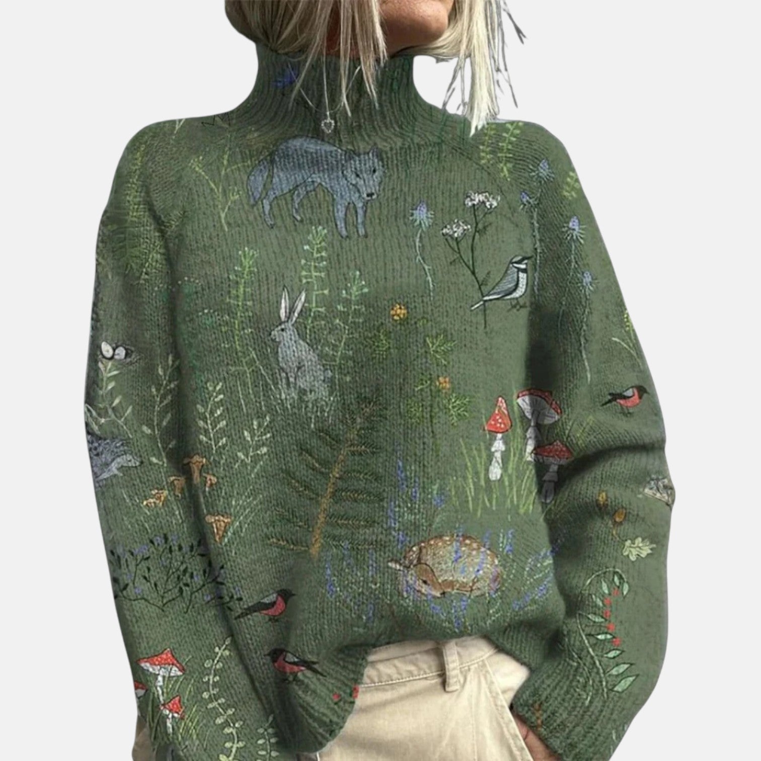 Aimelie Elegant Roll Neck Jumper for Women