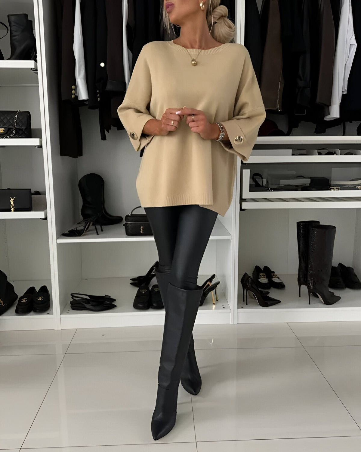 Sieglinde | Round Neck Knitted Jumper for Women
