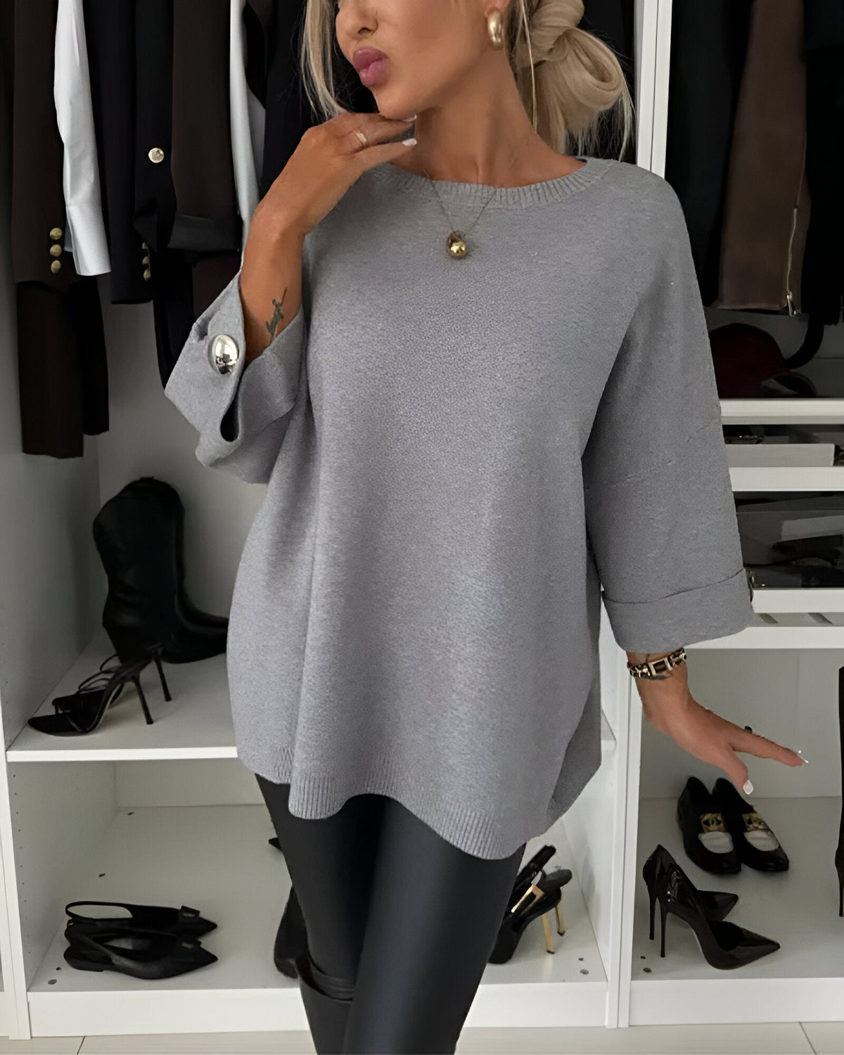 Sieglinde | Round Neck Knitted Jumper for Women