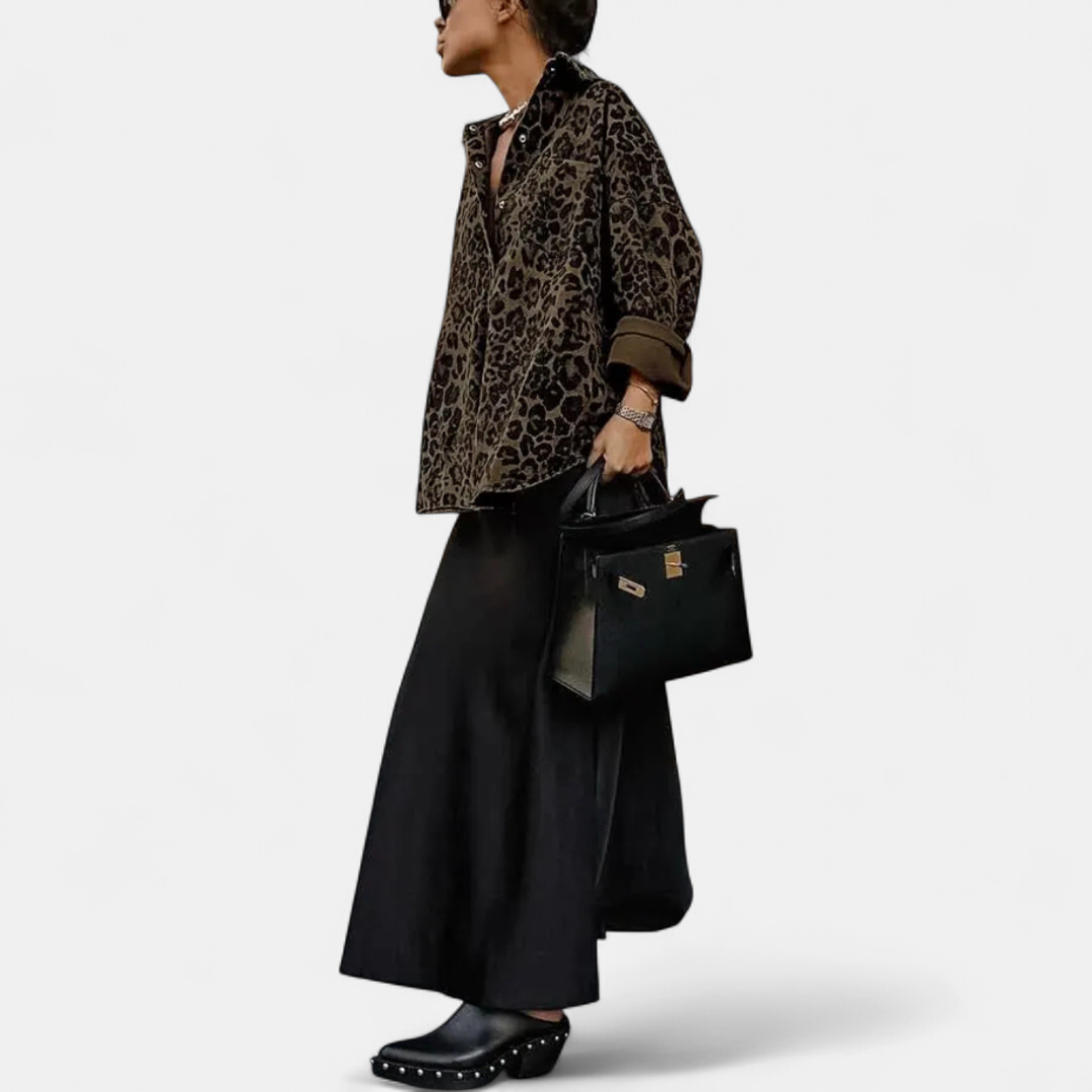 LEONORA | Vintage Leopard Print Blouse
