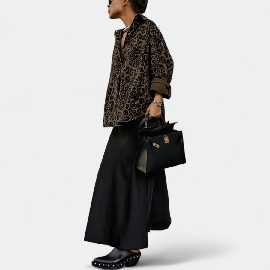 LEONORA | Vintage Leopard Print Blouse
