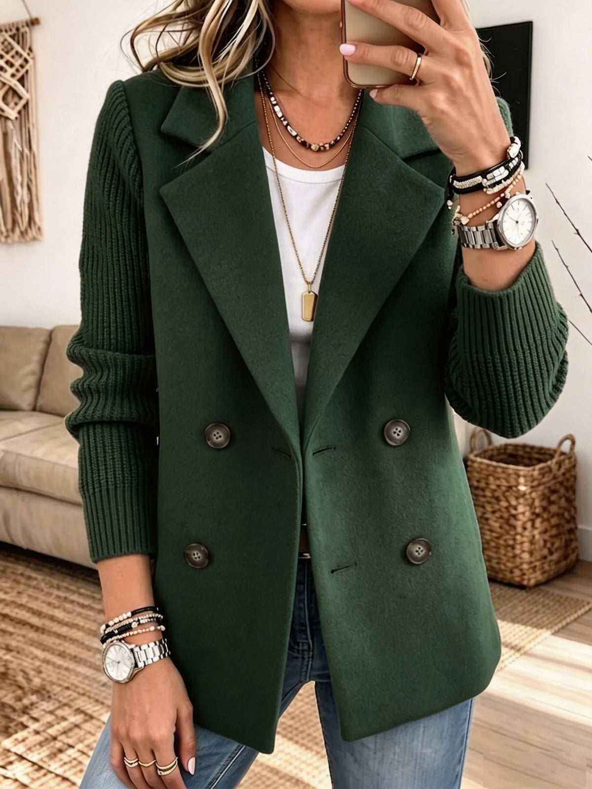 Margot | Textured Sleeve Blazer