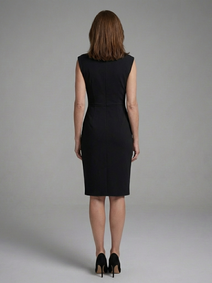 Faelina | Sleeveless Midi Dress with Keyhole Detail