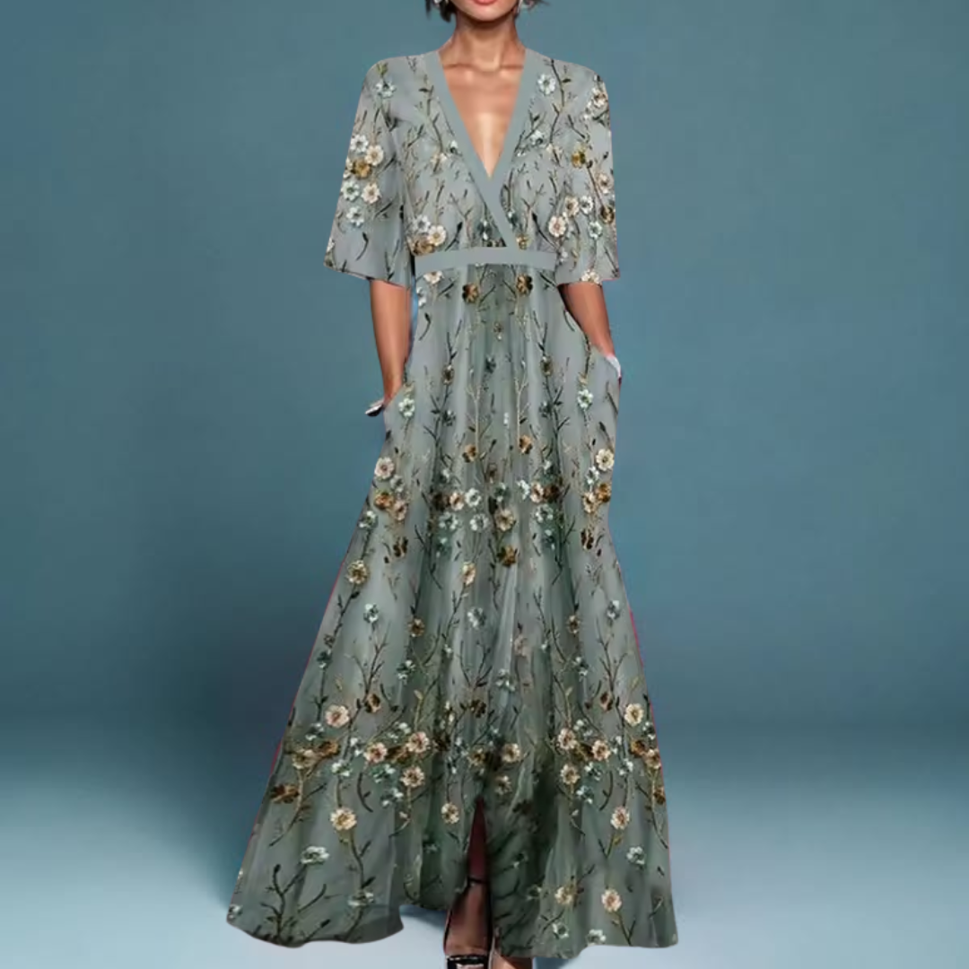 Marielle - Elegant Floral Wrap Dress