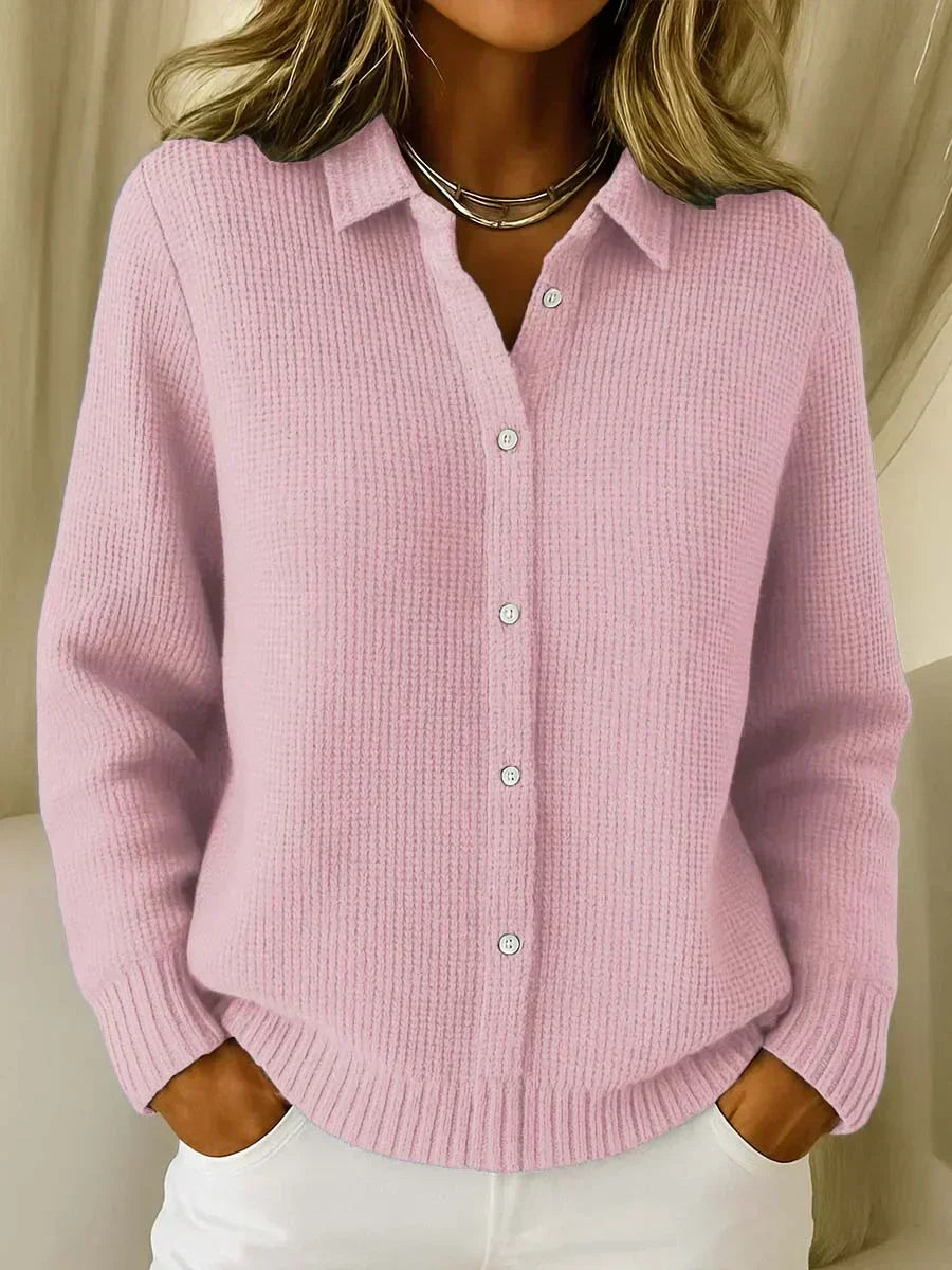 Camille | Textured Knit Button-Up Cardigan