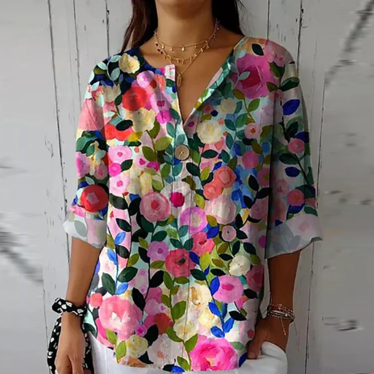 Women's Floral 3/4 Sleeve Blouse