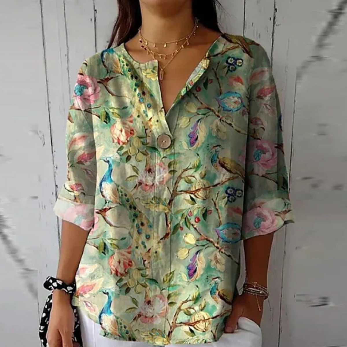 Women's Floral 3/4 Sleeve Blouse