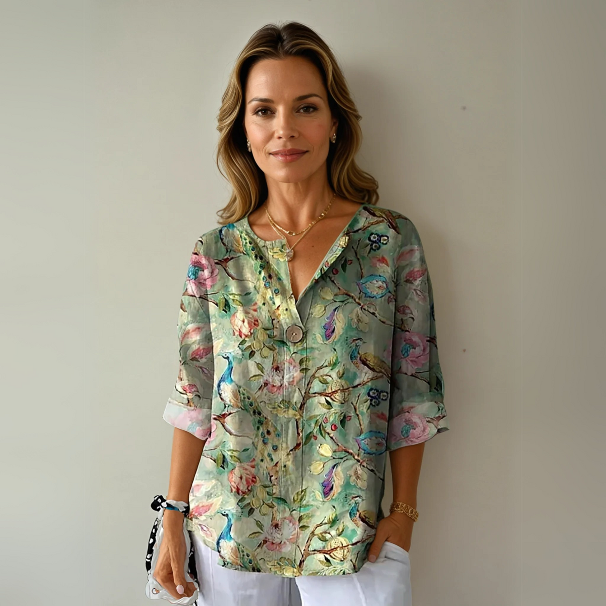 Women's Floral 3/4 Sleeve Blouse