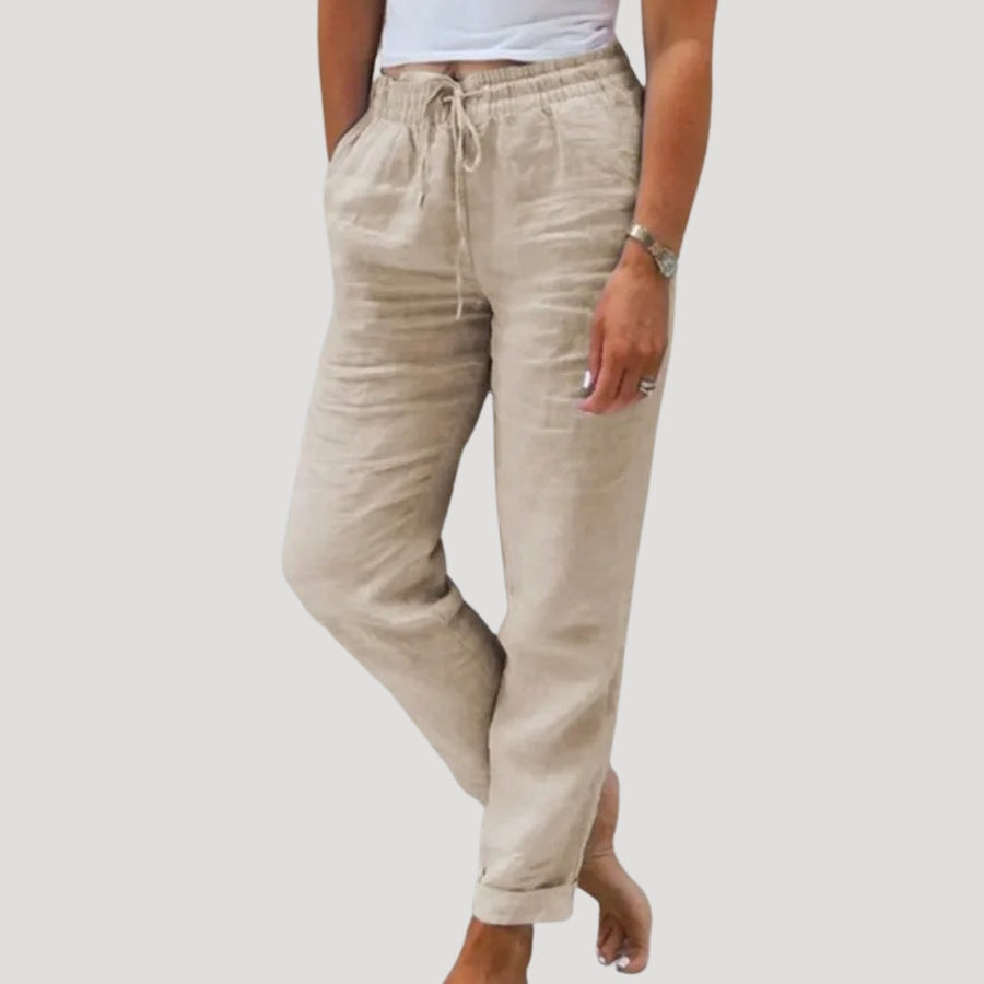 Women’s casual trousers summer drawstring lightweight