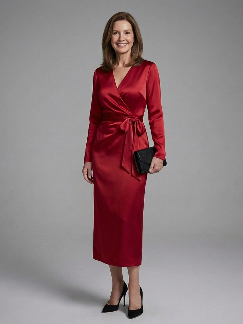 Alouette | Midi Dress with Long Sleeves and Side Closure