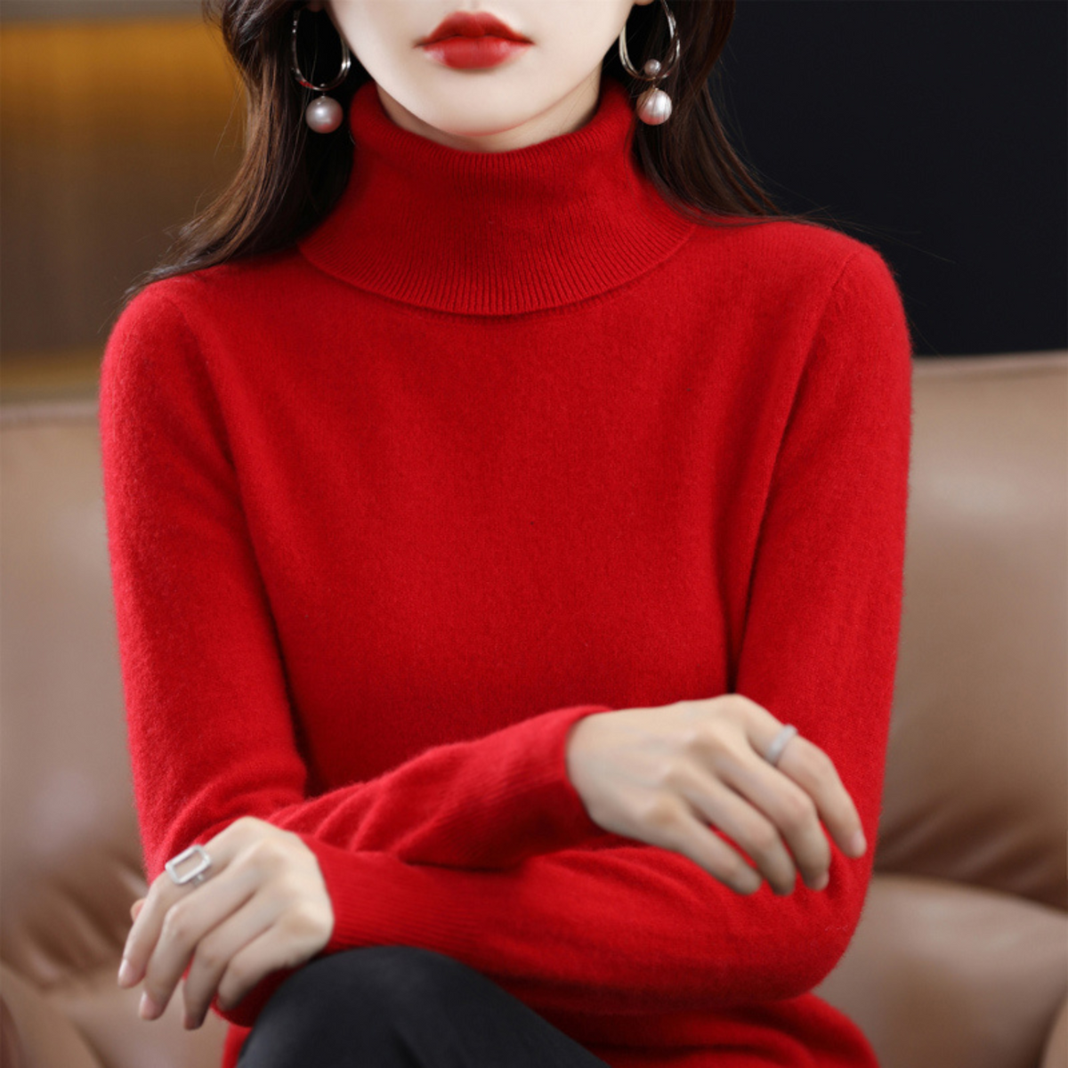 Women Elegant Turtleneck Sweater