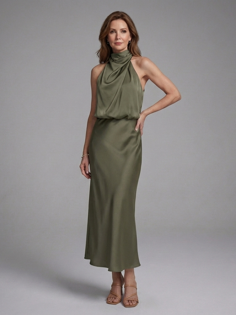 Rivelle | Midi Dress with Halter Neckline