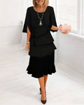 Renata | Elegant midi dress with ruffle-style sleeves