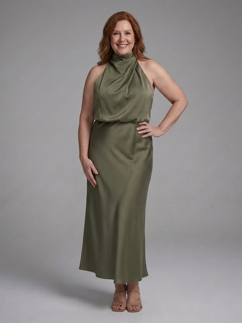 Rivelle | Midi Dress with Halter Neckline