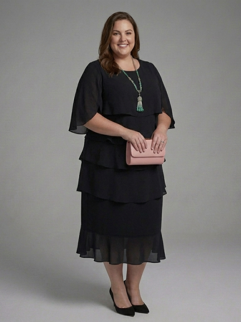 Maelis | Midi Dress with Layered Sleeves