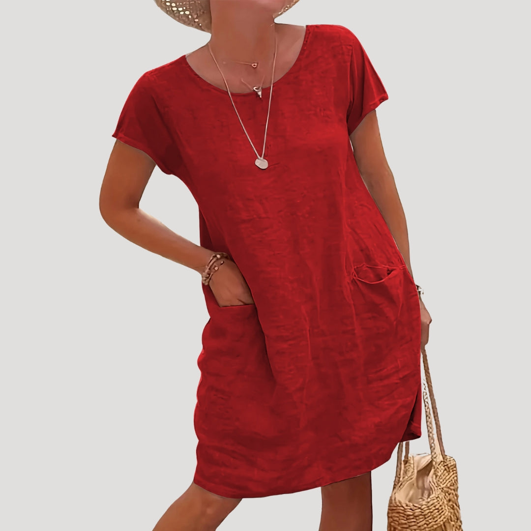 Women’s midi summer dress short sleeve casual