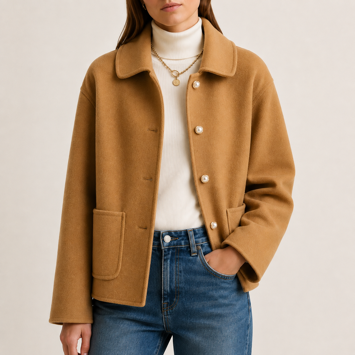 Clara | Cropped Coat with Round Collar