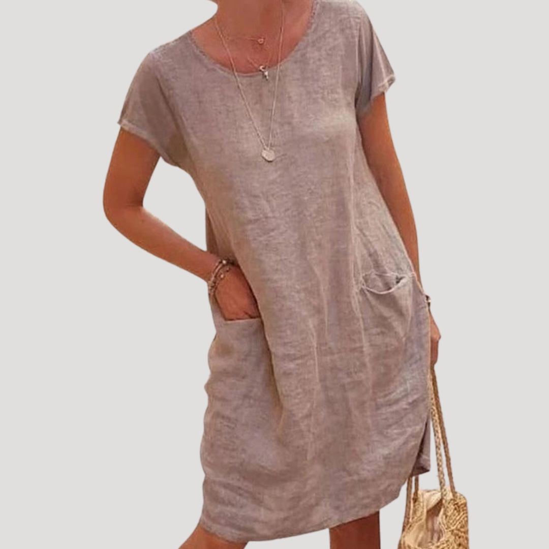 Women’s midi summer dress short sleeve casual