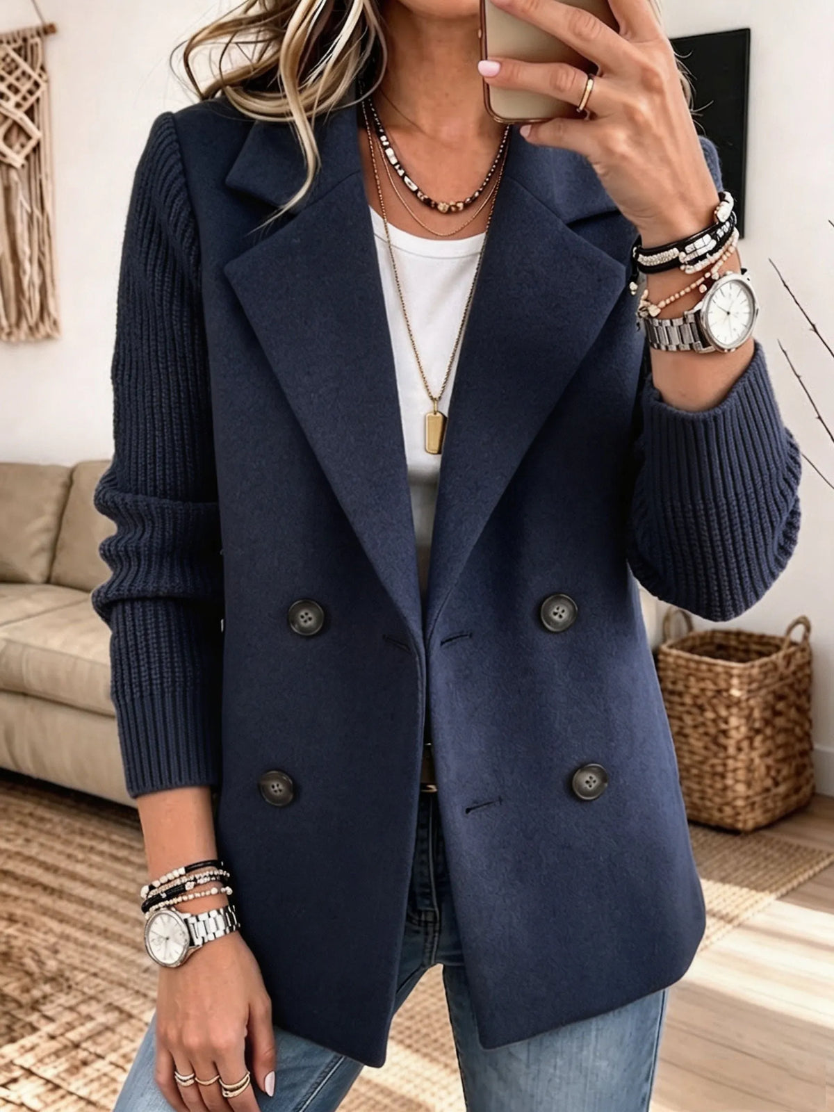 Margot | Textured Sleeve Blazer