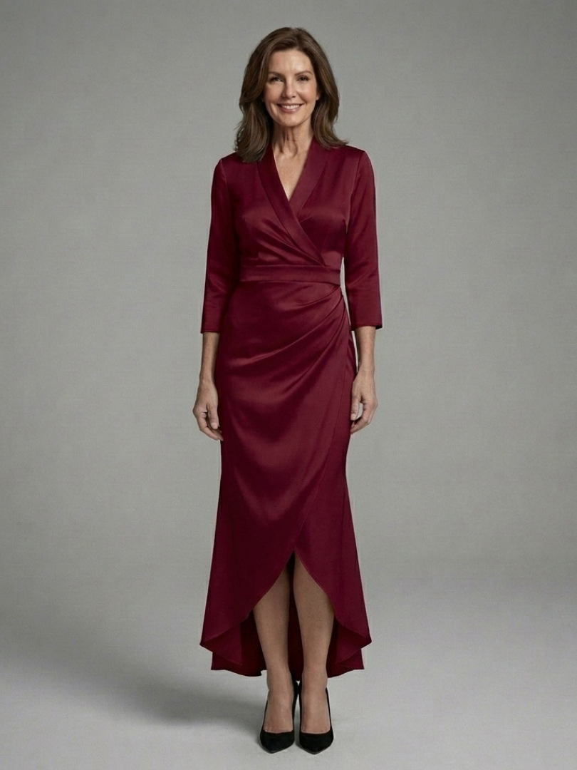 Celestine | Long Sleeve Midi Dress with Front Closure