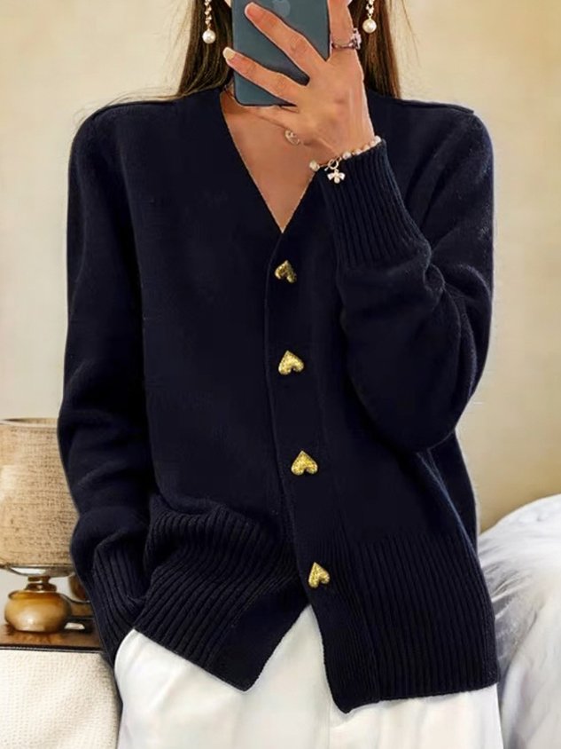 Liliane | Elegant Cardigan Heart Buttons Ladies