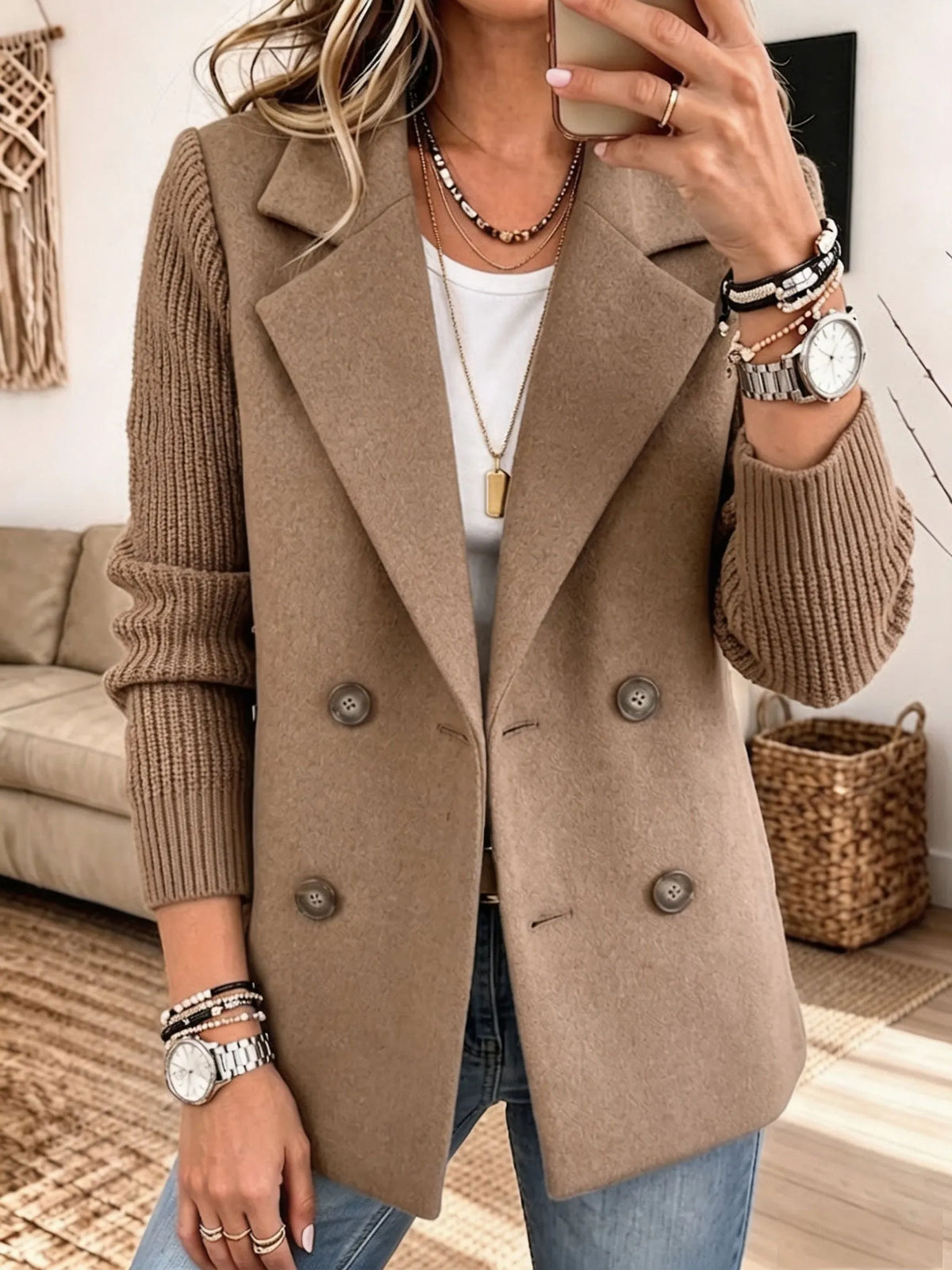 Margot | Textured Sleeve Blazer