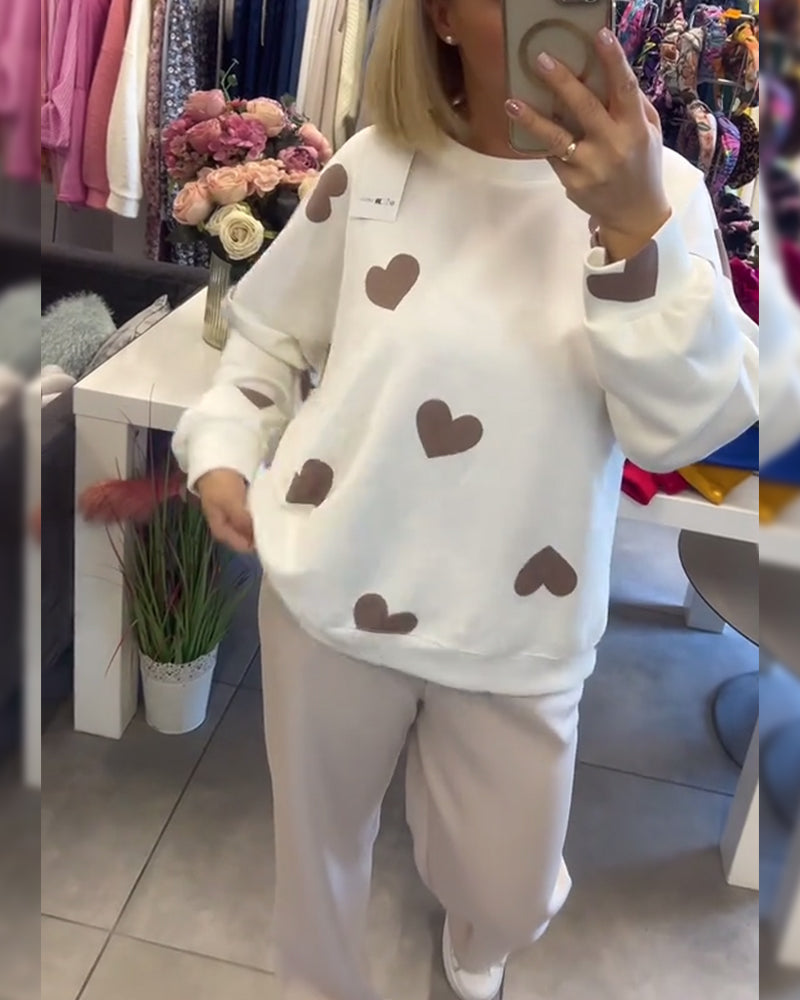 Mila | Pullover Cotton Blend Hearts Ladies