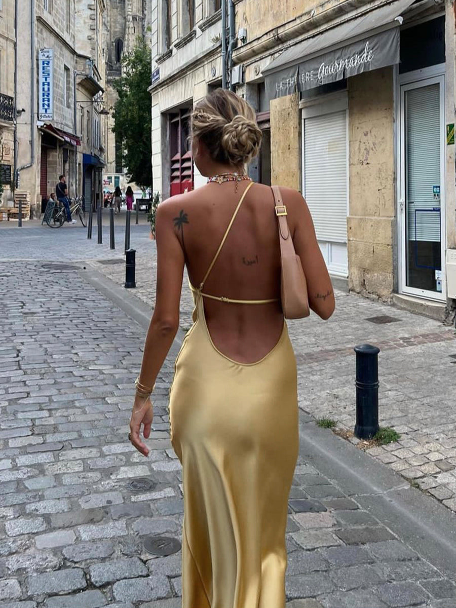 Moonlight Luxe Backless Slip Dress