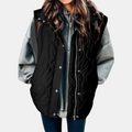 Women's Puffer Vest Quilted Zip Up Snap Button Sleeveless Coat