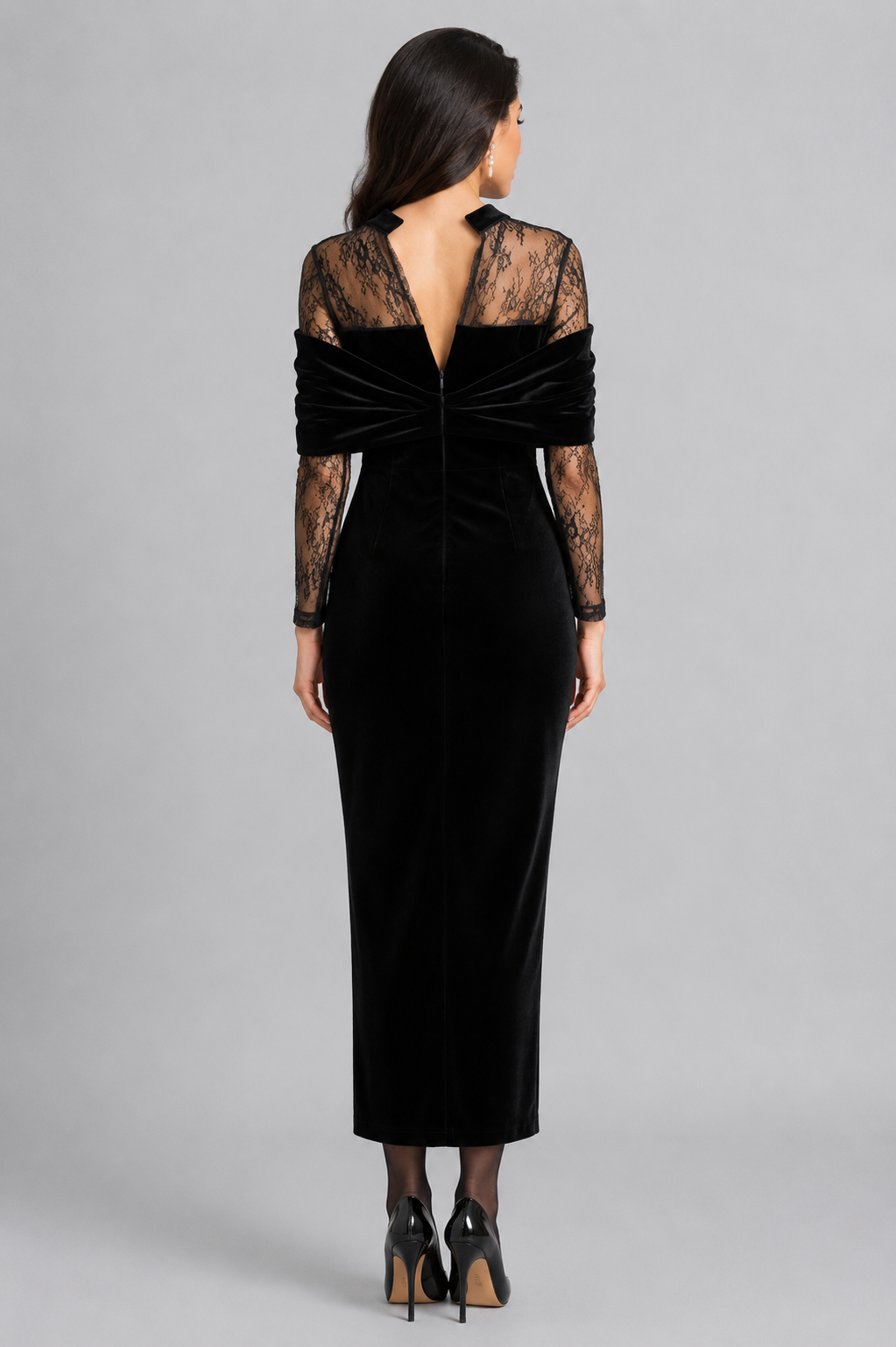 Elle | Off-Shoulder Lace Midi Dress