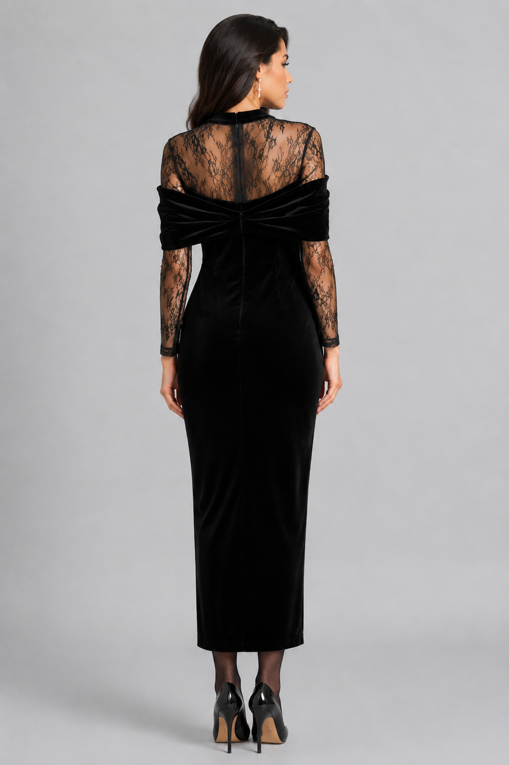 Elle | Off-Shoulder Lace Midi Dress