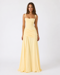 Enie | Ruched Square-Neck Maxi Dress