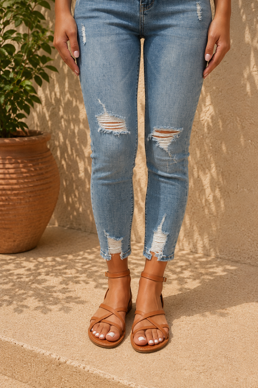 Nell | Women's Minimalist Leather Strappy Sandals