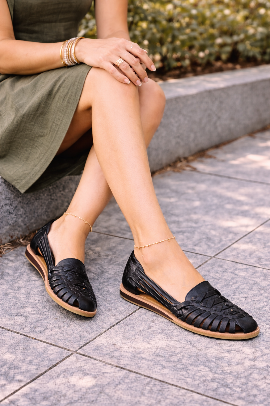 Sophie | Women’s Woven Leather Flat Sandals