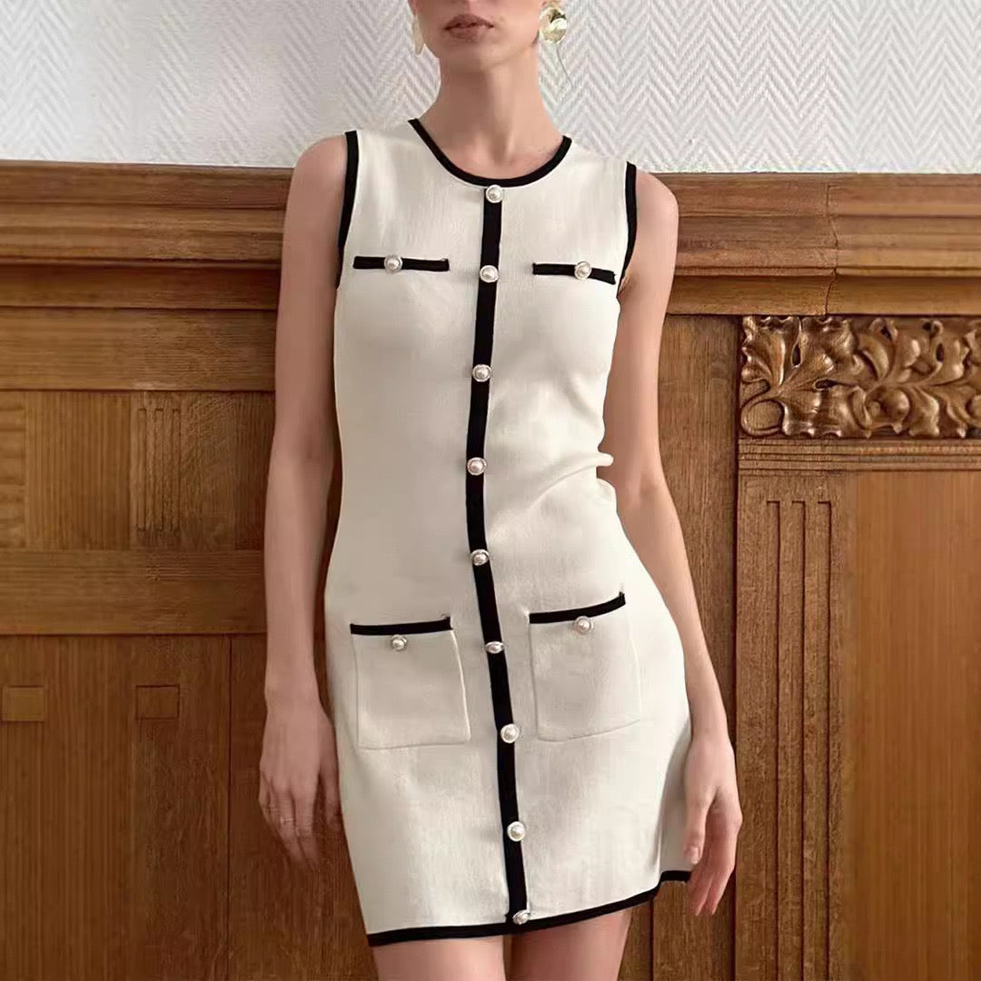 Maryjane Luxe Knit Button Dress