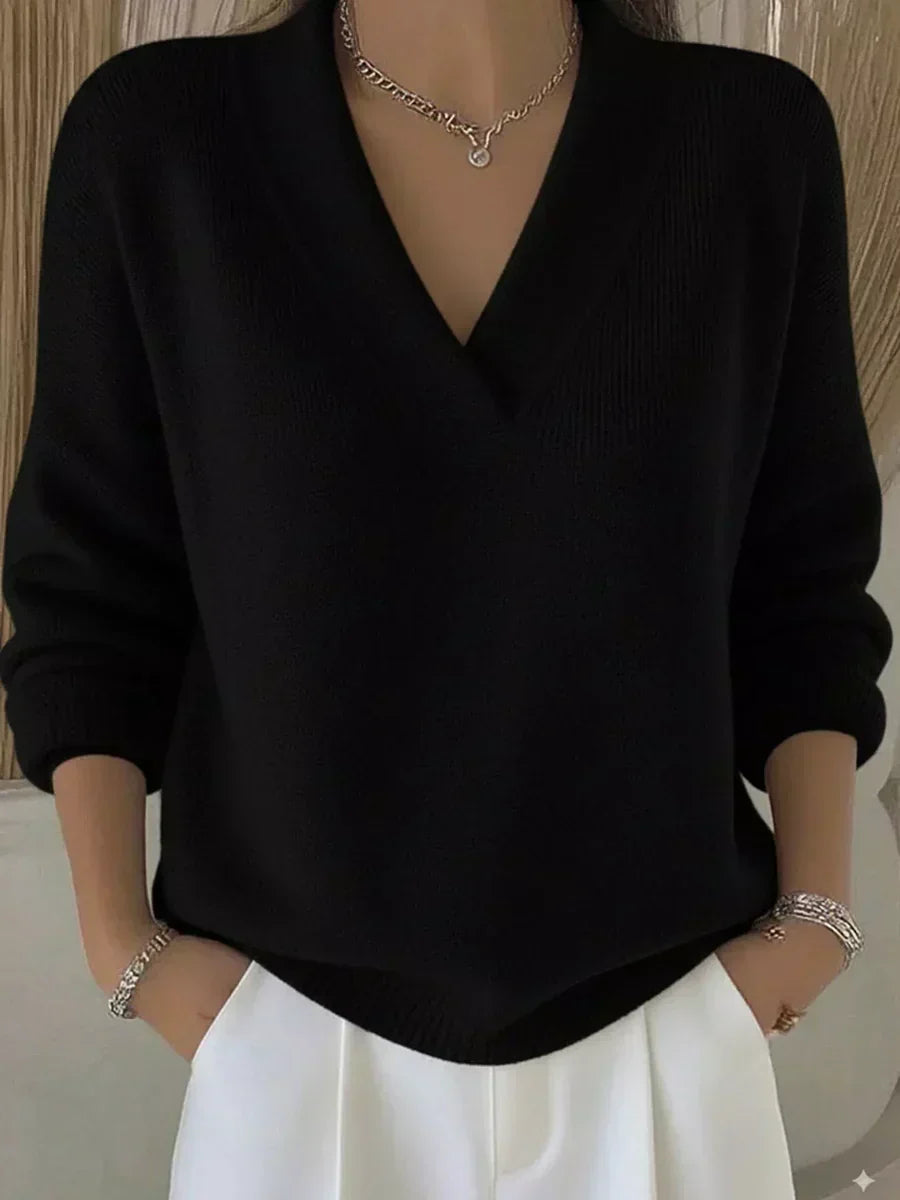 Vivelle | Relaxed V-Neck Sweater