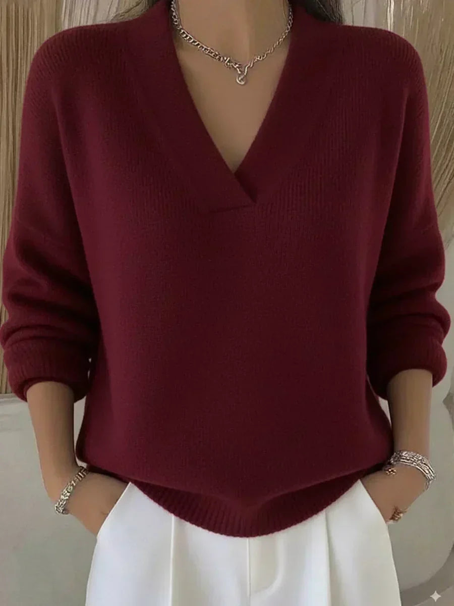 Vivelle | Relaxed V-Neck Sweater