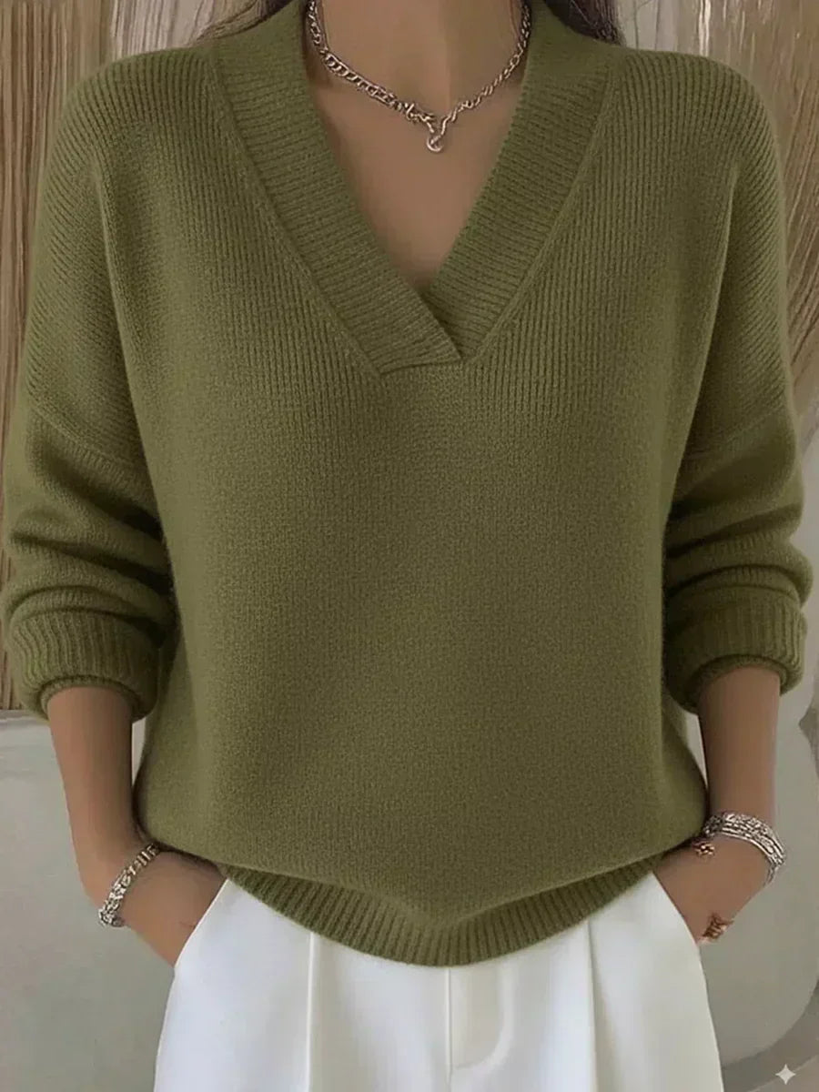 Vivelle | Relaxed V-Neck Sweater