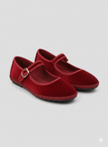 Velvet Mary Jane Flats